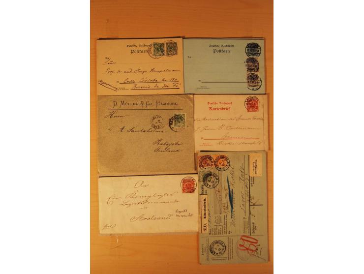 1890/1900, Krone/Adler, interessanter Posten mit rd. 360 Briefen und Karten, dabei viel Auslandspost, R-Briefe, Farben, Marke