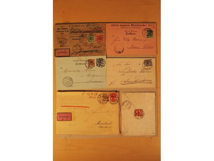 1890/1900, Krone/Adler, interessanter Posten mit rd. 360 Briefen und Karten, dabei viel Auslandspost, R-Briefe, Farben, Marke