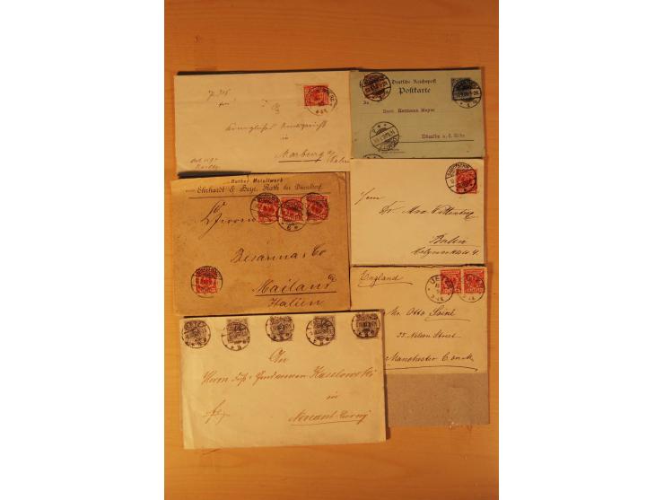 1890/1900, Krone/Adler, interessanter Posten mit rd. 360 Briefen und Karten, dabei viel Auslandspost, R-Briefe, Farben, Marke