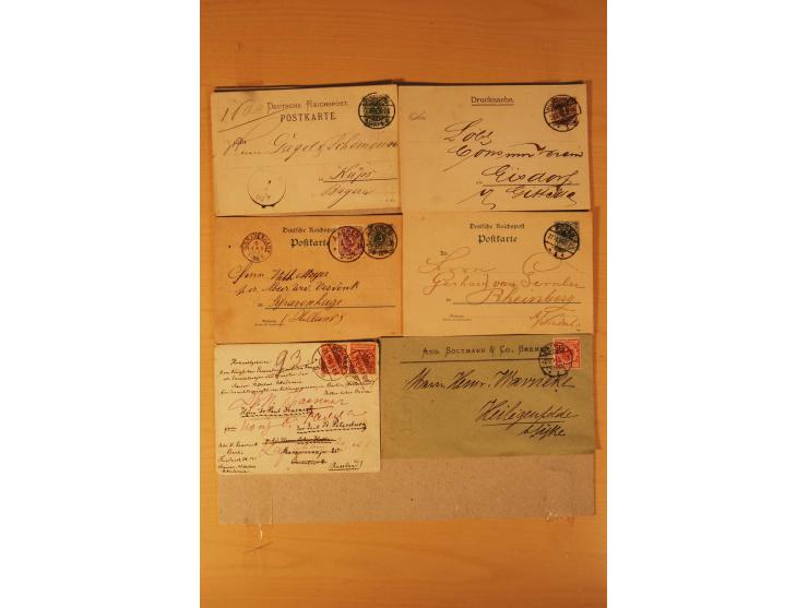 1890/1900, Krone/Adler, interessanter Posten mit rd. 360 Briefen und Karten, dabei viel Auslandspost, R-Briefe, Farben, Marke