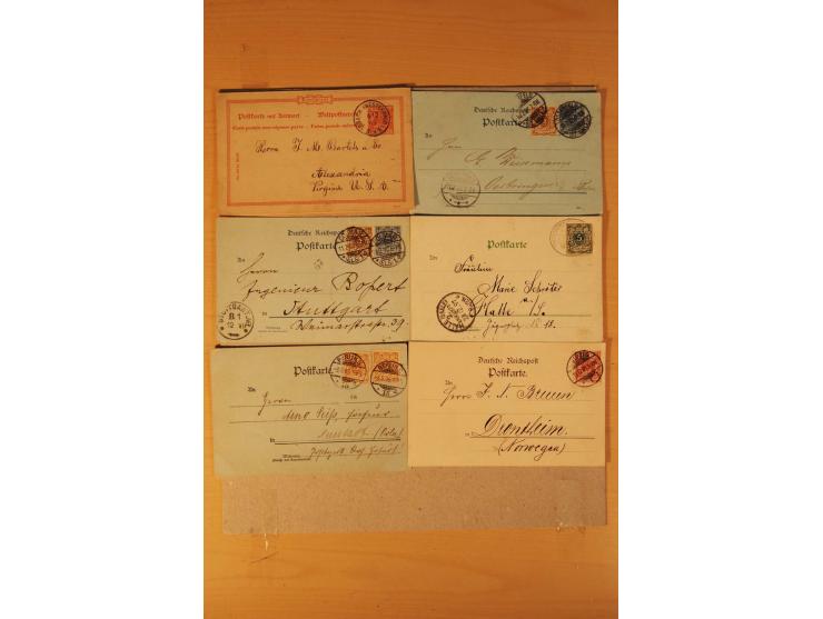 1890/1900, Krone/Adler, interessanter Posten mit rd. 360 Briefen und Karten, dabei viel Auslandspost, R-Briefe, Farben, Marke