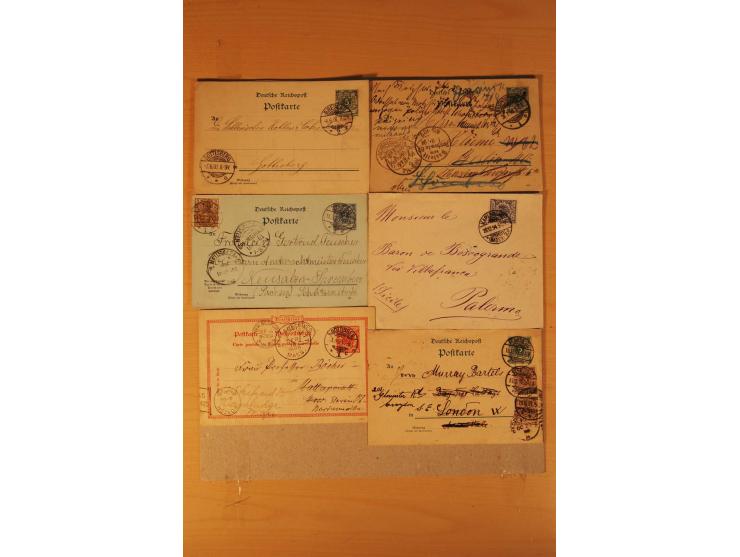 1890/1900, Krone/Adler, interessanter Posten mit rd. 360 Briefen und Karten, dabei viel Auslandspost, R-Briefe, Farben, Marke