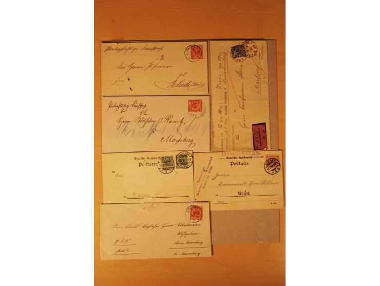1890/1900, Krone/Adler, interessanter Posten mit rd. 360 Briefen und Karten, dabei viel Auslandspost, R-Briefe, Farben, Marke
