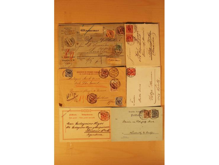 1890/1900, Krone/Adler, interessanter Posten mit rd. 360 Briefen und Karten, dabei viel Auslandspost, R-Briefe, Farben, Marke