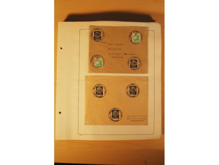 1936, Olympische Spiele, interessante Brief-Sammlung mit vielen R-Briefen mit Sonder-R-Zettel und SSt. inkl. Garmisch-Partenk