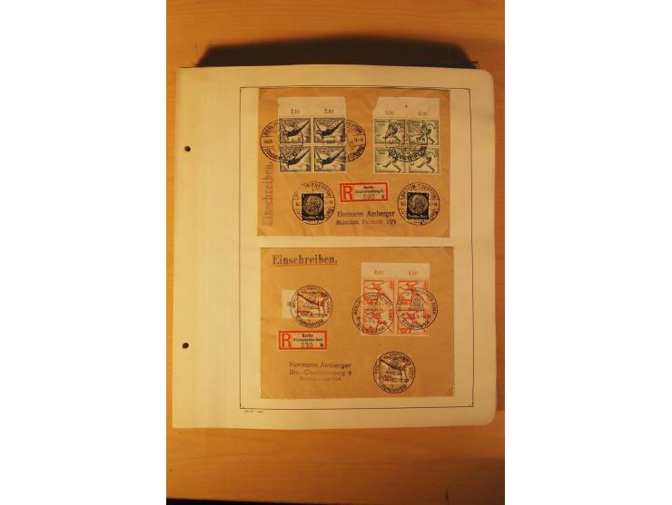 1936, Olympische Spiele, interessante Brief-Sammlung mit vielen R-Briefen mit Sonder-R-Zettel und SSt. inkl. Garmisch-Partenk