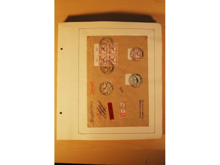 1936, Olympische Spiele, interessante Brief-Sammlung mit vielen R-Briefen mit Sonder-R-Zettel und SSt. inkl. Garmisch-Partenk