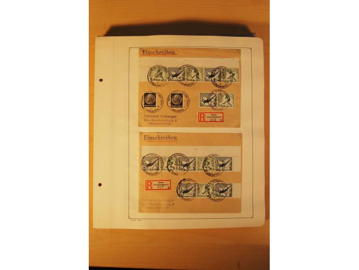1936, Olympische Spiele, interessante Brief-Sammlung mit vielen R-Briefen mit Sonder-R-Zettel und SSt. inkl. Garmisch-Partenk