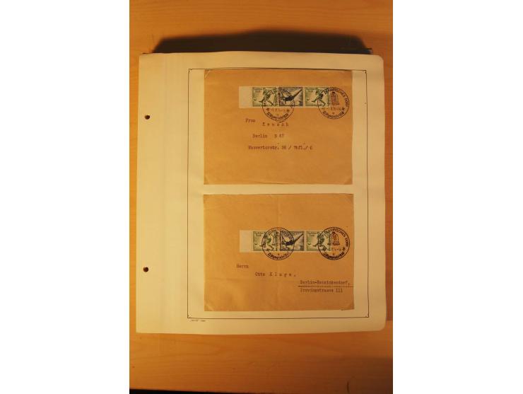 1936, Olympische Spiele, interessante Brief-Sammlung mit vielen R-Briefen mit Sonder-R-Zettel und SSt. inkl. Garmisch-Partenk