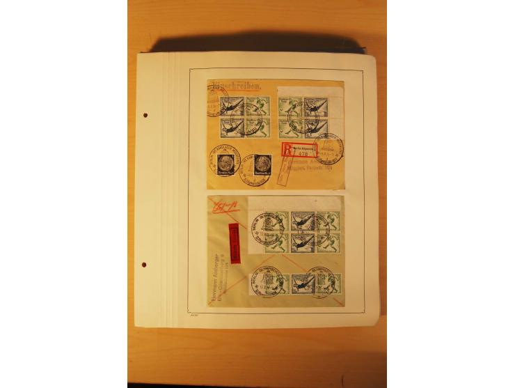 1936, Olympische Spiele, interessante Brief-Sammlung mit vielen R-Briefen mit Sonder-R-Zettel und SSt. inkl. Garmisch-Partenk