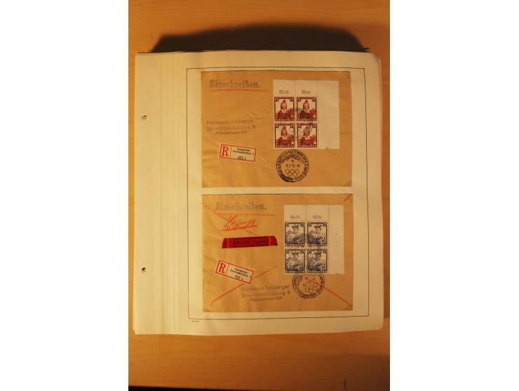 1936, Olympische Spiele, interessante Brief-Sammlung mit vielen R-Briefen mit Sonder-R-Zettel und SSt. inkl. Garmisch-Partenk