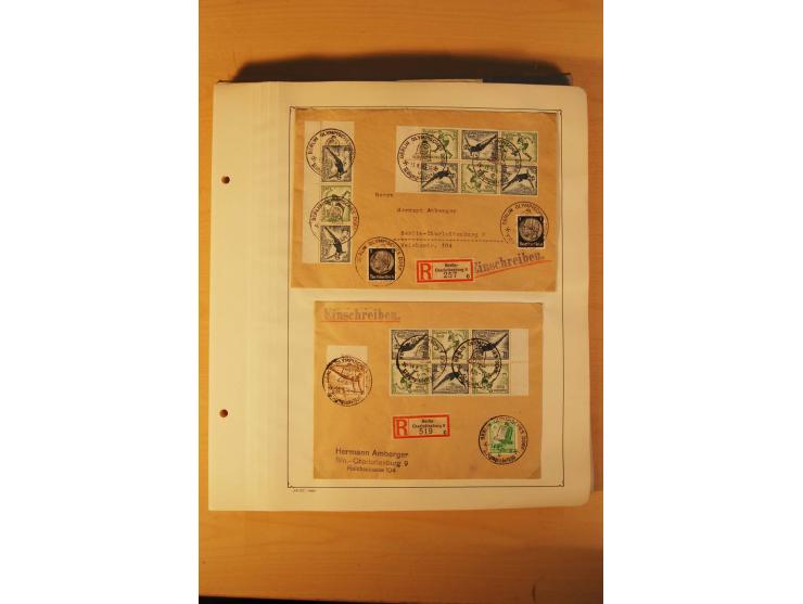 1936, Olympische Spiele, interessante Brief-Sammlung mit vielen R-Briefen mit Sonder-R-Zettel und SSt. inkl. Garmisch-Partenk