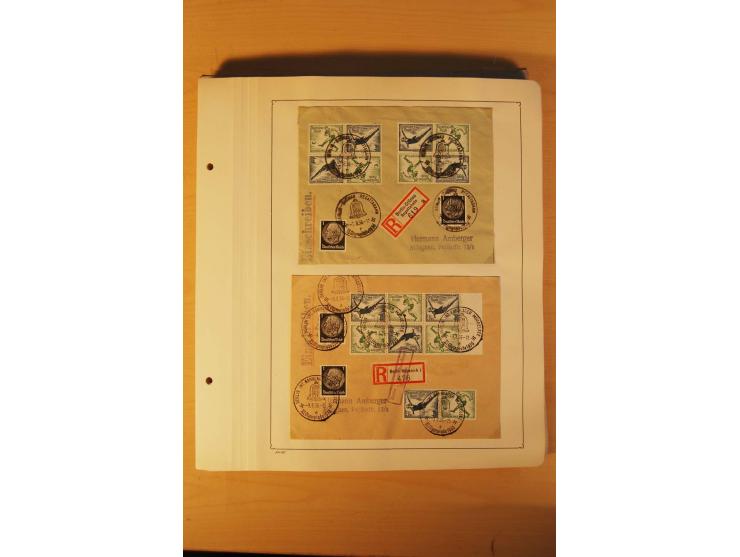 1936, Olympische Spiele, interessante Brief-Sammlung mit vielen R-Briefen mit Sonder-R-Zettel und SSt. inkl. Garmisch-Partenk