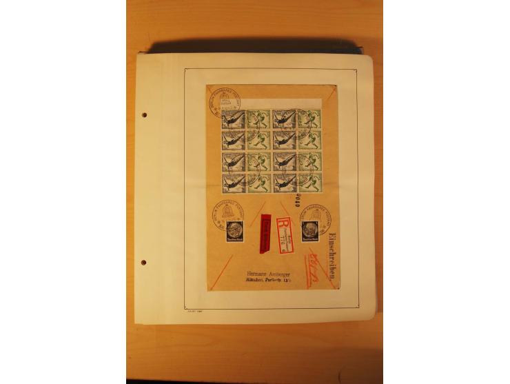 1936, Olympische Spiele, interessante Brief-Sammlung mit vielen R-Briefen mit Sonder-R-Zettel und SSt. inkl. Garmisch-Partenk