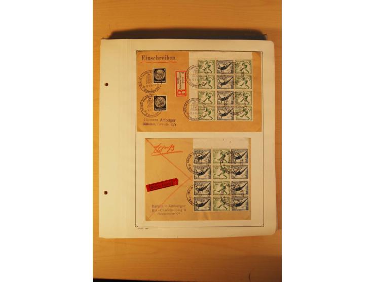 1936, Olympische Spiele, interessante Brief-Sammlung mit vielen R-Briefen mit Sonder-R-Zettel und SSt. inkl. Garmisch-Partenk