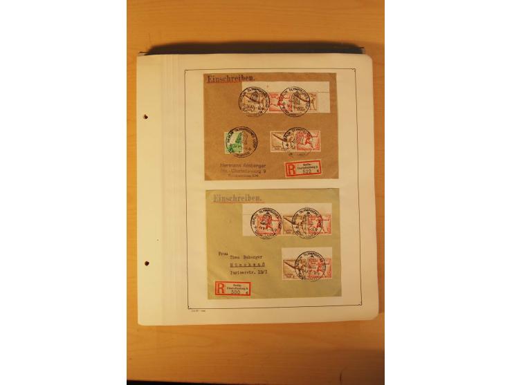 1936, Olympische Spiele, interessante Brief-Sammlung mit vielen R-Briefen mit Sonder-R-Zettel und SSt. inkl. Garmisch-Partenk
