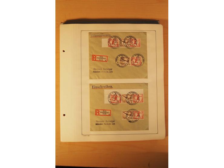 1936, Olympische Spiele, interessante Brief-Sammlung mit vielen R-Briefen mit Sonder-R-Zettel und SSt. inkl. Garmisch-Partenk