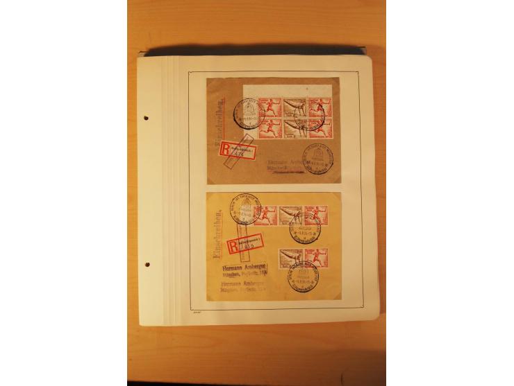 1936, Olympische Spiele, interessante Brief-Sammlung mit vielen R-Briefen mit Sonder-R-Zettel und SSt. inkl. Garmisch-Partenk