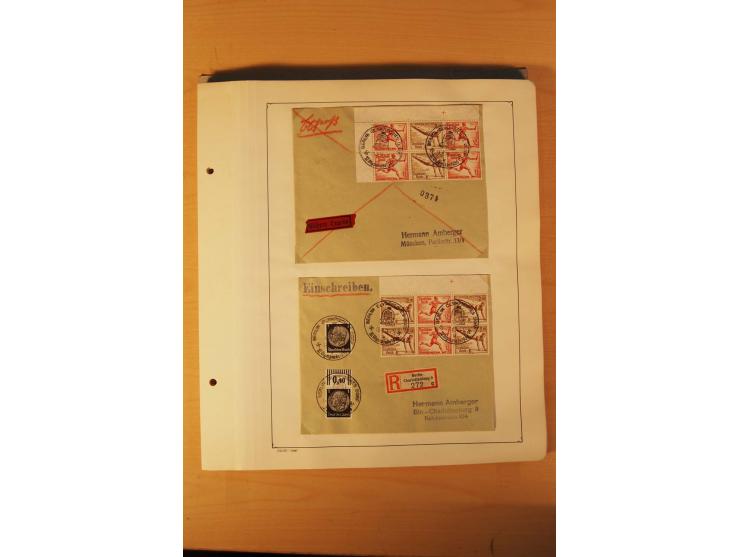 1936, Olympische Spiele, interessante Brief-Sammlung mit vielen R-Briefen mit Sonder-R-Zettel und SSt. inkl. Garmisch-Partenk