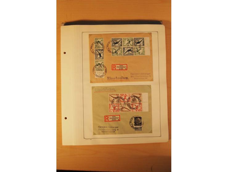 1936, Olympische Spiele, interessante Brief-Sammlung mit vielen R-Briefen mit Sonder-R-Zettel und SSt. inkl. Garmisch-Partenk