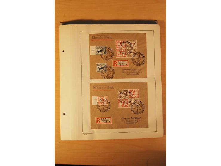 1936, Olympische Spiele, interessante Brief-Sammlung mit vielen R-Briefen mit Sonder-R-Zettel und SSt. inkl. Garmisch-Partenk