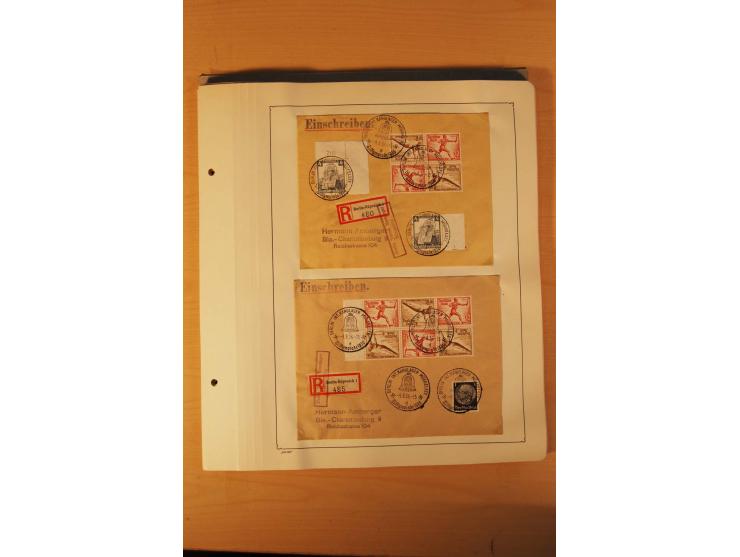 1936, Olympische Spiele, interessante Brief-Sammlung mit vielen R-Briefen mit Sonder-R-Zettel und SSt. inkl. Garmisch-Partenk