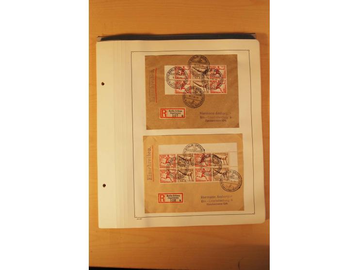 1936, Olympische Spiele, interessante Brief-Sammlung mit vielen R-Briefen mit Sonder-R-Zettel und SSt. inkl. Garmisch-Partenk