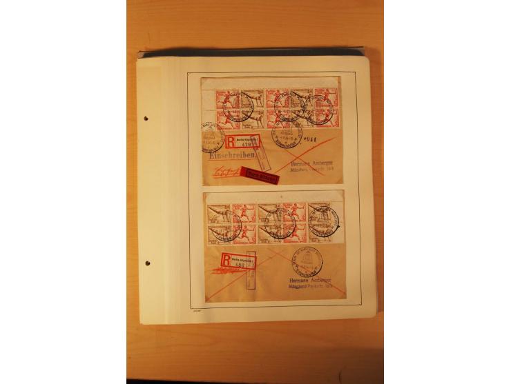 1936, Olympische Spiele, interessante Brief-Sammlung mit vielen R-Briefen mit Sonder-R-Zettel und SSt. inkl. Garmisch-Partenk