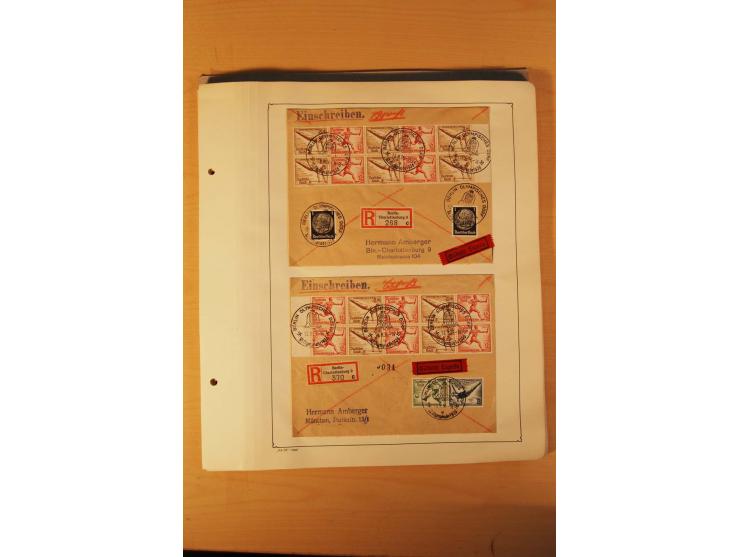 1936, Olympische Spiele, interessante Brief-Sammlung mit vielen R-Briefen mit Sonder-R-Zettel und SSt. inkl. Garmisch-Partenk