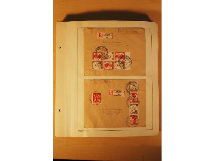 1936, Olympische Spiele, interessante Brief-Sammlung mit vielen R-Briefen mit Sonder-R-Zettel und SSt. inkl. Garmisch-Partenk