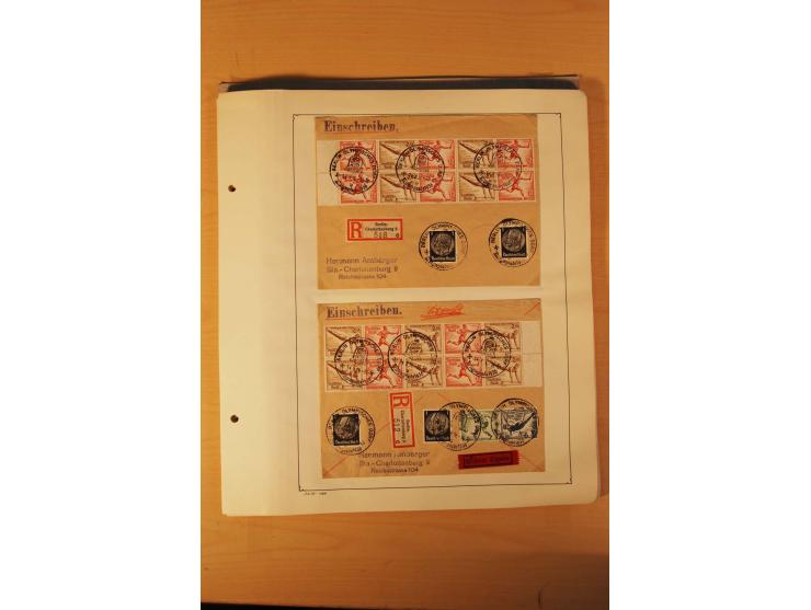 1936, Olympische Spiele, interessante Brief-Sammlung mit vielen R-Briefen mit Sonder-R-Zettel und SSt. inkl. Garmisch-Partenk