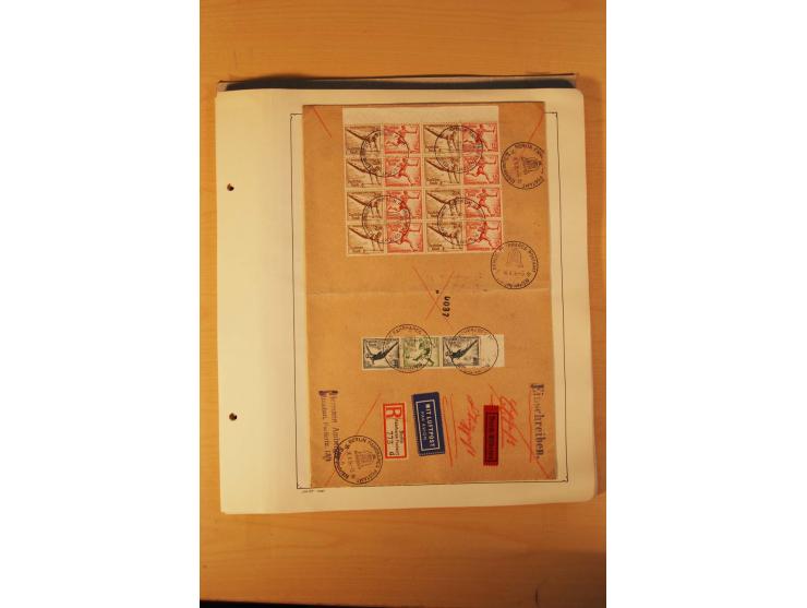1936, Olympische Spiele, interessante Brief-Sammlung mit vielen R-Briefen mit Sonder-R-Zettel und SSt. inkl. Garmisch-Partenk