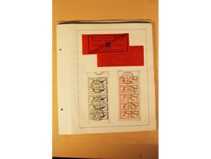 1936, Olympische Spiele, interessante Brief-Sammlung mit vielen R-Briefen mit Sonder-R-Zettel und SSt. inkl. Garmisch-Partenk