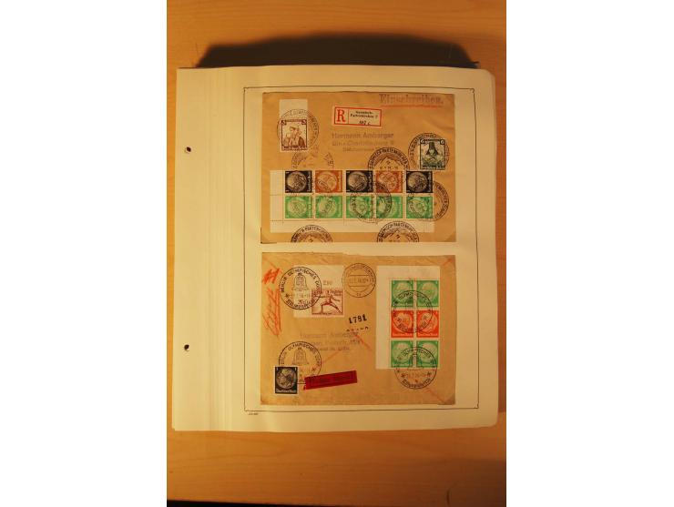 1936, Olympische Spiele, interessante Brief-Sammlung mit vielen R-Briefen mit Sonder-R-Zettel und SSt. inkl. Garmisch-Partenk
