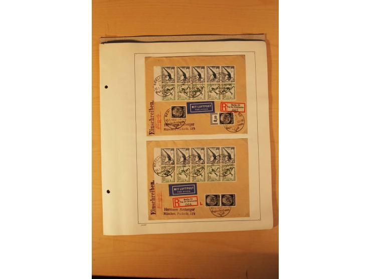 1936, Olympische Spiele, interessante Brief-Sammlung mit vielen R-Briefen mit Sonder-R-Zettel und SSt. inkl. Garmisch-Partenk