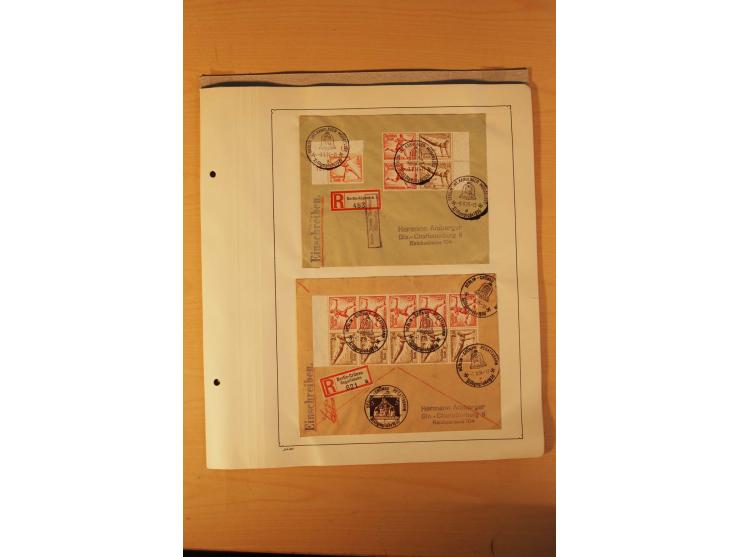 1936, Olympische Spiele, interessante Brief-Sammlung mit vielen R-Briefen mit Sonder-R-Zettel und SSt. inkl. Garmisch-Partenk