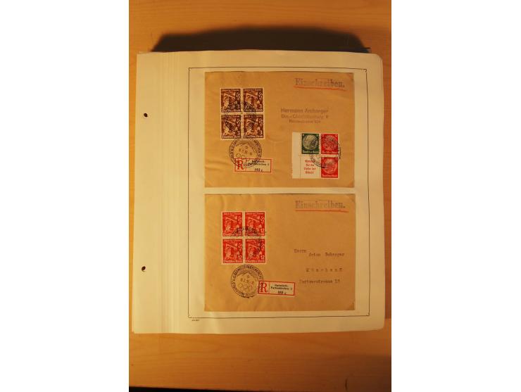 1936, Olympische Spiele, interessante Brief-Sammlung mit vielen R-Briefen mit Sonder-R-Zettel und SSt. inkl. Garmisch-Partenk