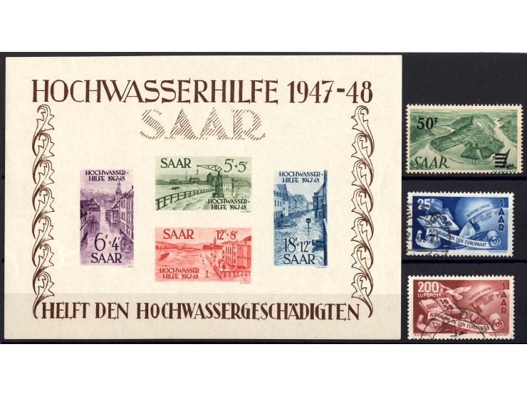 1921/51, postfrische, ungebrauchte und gestempelte Zusammenstellung mit u.a. Mi.-Nr. 199-205 auf R-Brief, Bl.1 etc.