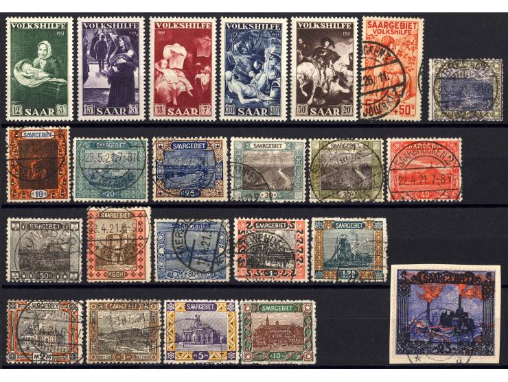 1921/51, postfrische, ungebrauchte und gestempelte Zusammenstellung mit u.a. Mi.-Nr. 199-205 auf R-Brief, Bl.1 etc.