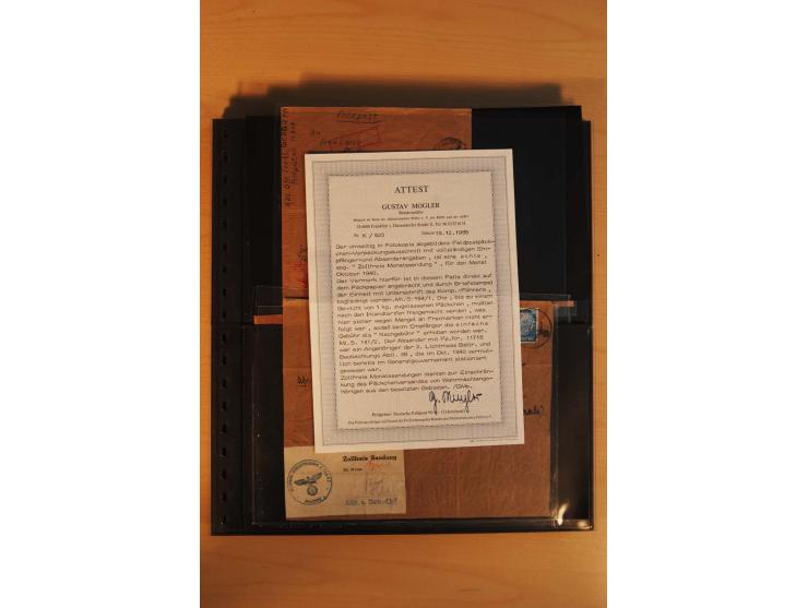 1939/45, umfangreiche Sammlung mit über 190 Briefen (viele mit Inhalt) und Karten, dabei viele besondere Stempel, Luft-Feldpo