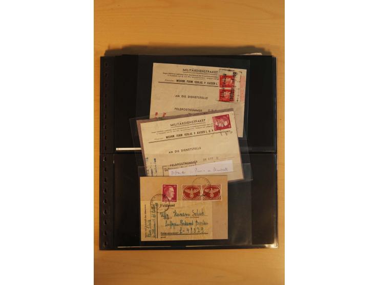1939/45, umfangreiche Sammlung mit über 190 Briefen (viele mit Inhalt) und Karten, dabei viele besondere Stempel, Luft-Feldpo