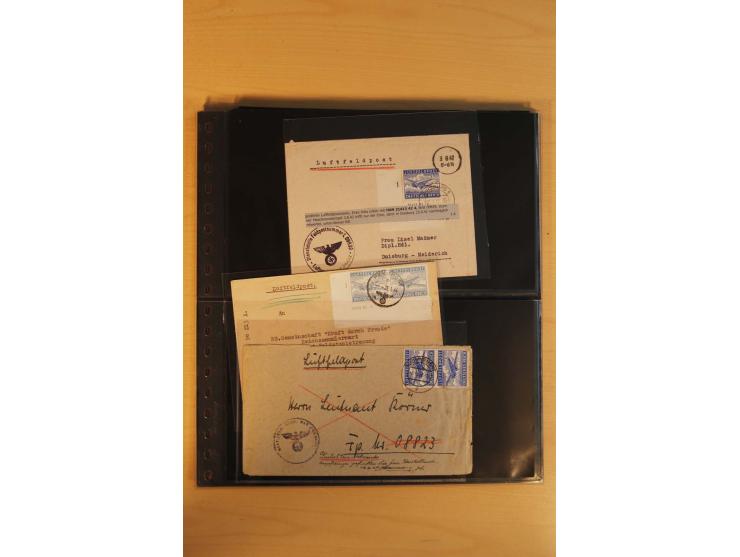1939/45, umfangreiche Sammlung mit über 190 Briefen (viele mit Inhalt) und Karten, dabei viele besondere Stempel, Luft-Feldpo