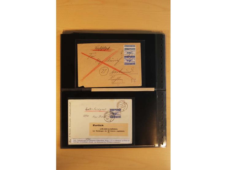 1939/45, umfangreiche Sammlung mit über 190 Briefen (viele mit Inhalt) und Karten, dabei viele besondere Stempel, Luft-Feldpo