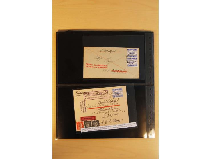 1939/45, umfangreiche Sammlung mit über 190 Briefen (viele mit Inhalt) und Karten, dabei viele besondere Stempel, Luft-Feldpo