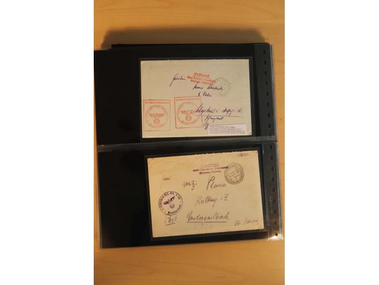 1939/45, umfangreiche Sammlung mit über 190 Briefen (viele mit Inhalt) und Karten, dabei viele besondere Stempel, Luft-Feldpo