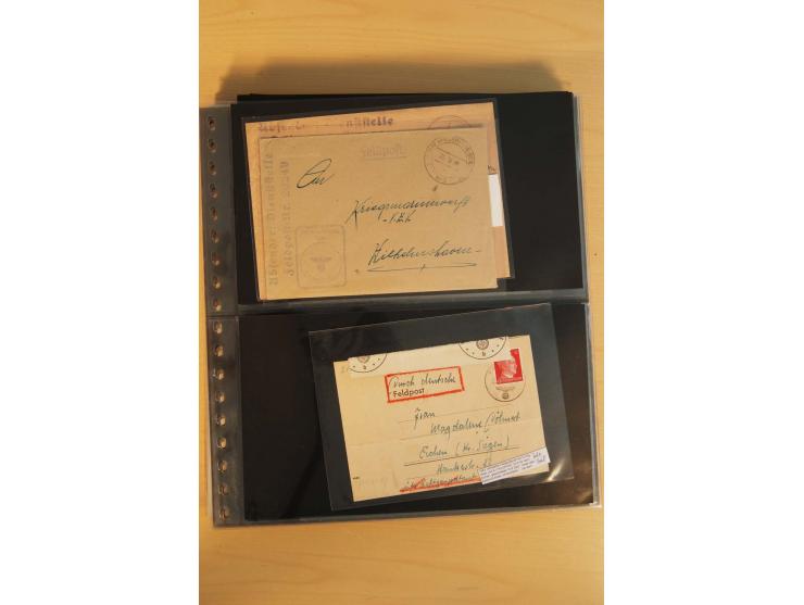 1939/45, umfangreiche Sammlung mit über 190 Briefen (viele mit Inhalt) und Karten, dabei viele besondere Stempel, Luft-Feldpo