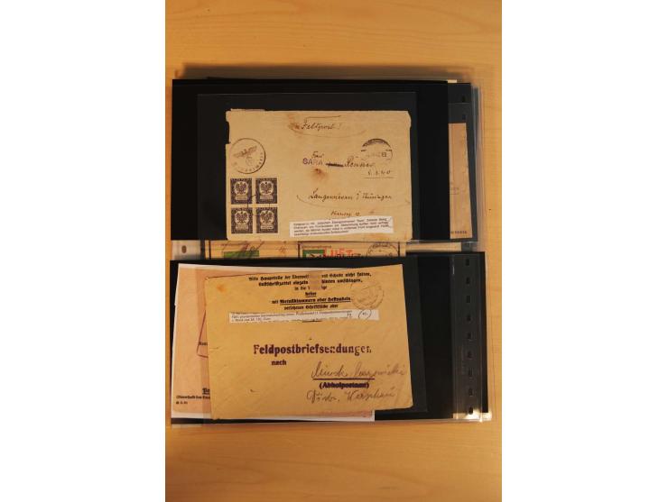 1939/45, umfangreiche Sammlung mit über 190 Briefen (viele mit Inhalt) und Karten, dabei viele besondere Stempel, Luft-Feldpo