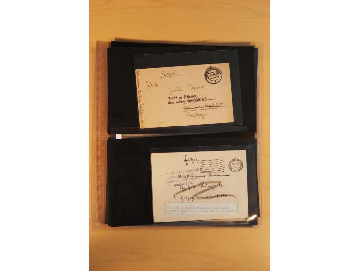 1939/45, umfangreiche Sammlung mit über 190 Briefen (viele mit Inhalt) und Karten, dabei viele besondere Stempel, Luft-Feldpo