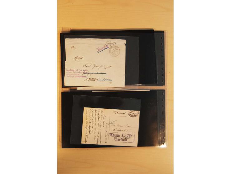 1939/45, umfangreiche Sammlung mit über 190 Briefen (viele mit Inhalt) und Karten, dabei viele besondere Stempel, Luft-Feldpo