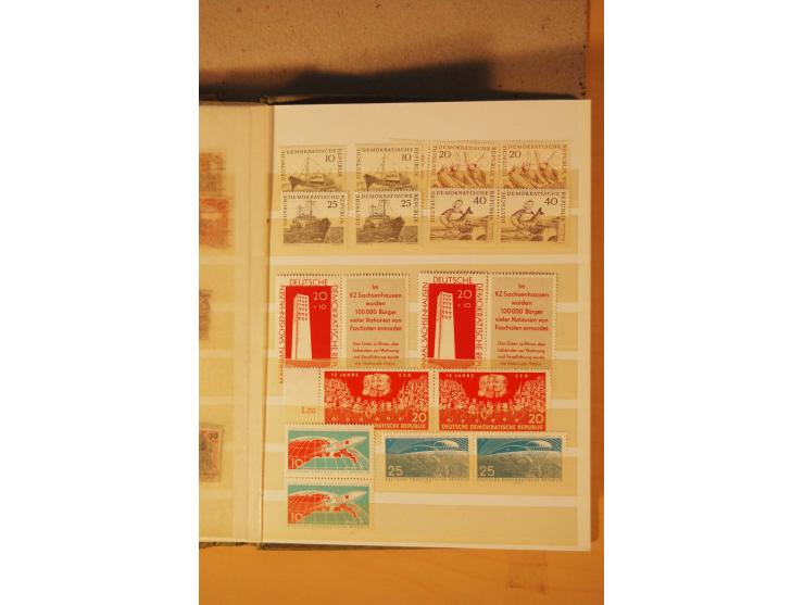 1872/1970 (ca.), postfrische, ungebrauchte und gestempelte Partie mit Sammlungen DR (u.a. Bl. 1 und 2), SBZ, DDR (dabei Marx-
